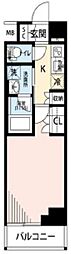 プレール・ドゥーク川崎大師2 1Kの間取図画像