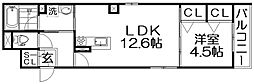 シャーメゾンHoshida 1LDKの間取図画像