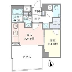 EVERTOW長者丸 1DKの間取図画像