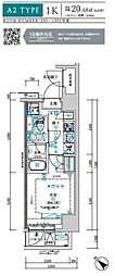 メインステージ新小岩 1Kの間取図画像