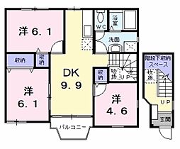 レイクルイーズ 3DKの間取図画像