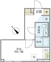 エクサム赤坂 ワンルームの間取図画像