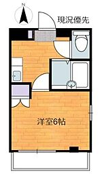 リムーブル斎藤 1Kの間取図画像