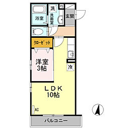 セントラル 1LDKの間取図画像