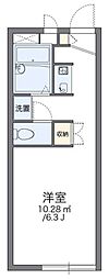 レオパレスブランシェ海老名2 1Kの間取図画像
