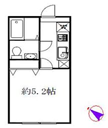 アザーレ桜 1Kの間取図画像