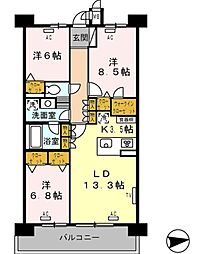ロイヤルパークス西新井 3LDKの間取図画像