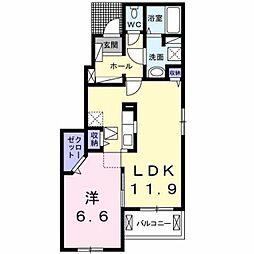 サン・ピエーナ 1LDKの間取図画像