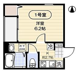 アイルグラン 1Kの間取図画像