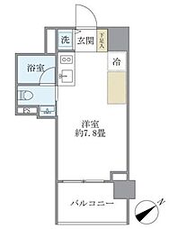 カーサヴェデュータ ワンルームの間取図画像