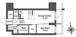 COMFORIA王子 1DKの間取図画像