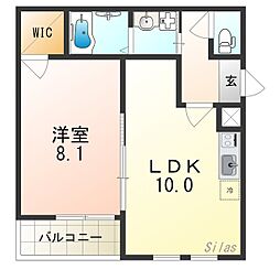 ラ・フェスタ池尻 1LDKの間取図画像