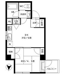 ローズガーデン小岩 1DKの間取図画像