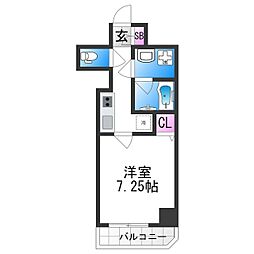 Halu花園町 1Kの間取図画像