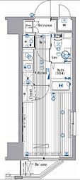 ガーラ・シティ川崎 1Kの間取図画像