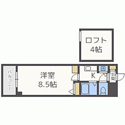 パークコート太宰府 1Kの間取図画像