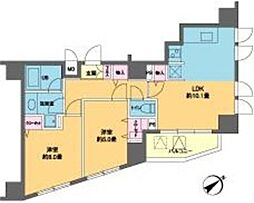 カスタリア北上野 2LDKの間取図画像