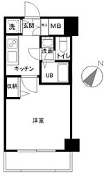 東京メトロ日比谷線 人形町駅 徒歩9分の賃貸マンション 8階1Kの間取り