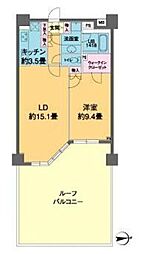 カスタリア高輪 1LDKの間取図画像