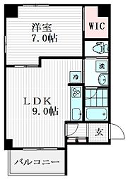ワセダハウス 3階1LDKの間取り