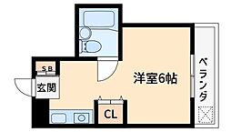 ヴィラ・クレール ワンルームの間取図画像