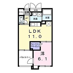 グレース 1LDKの間取図画像