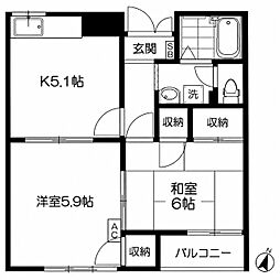エステート・レルム5 2Kの間取図画像