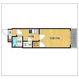 マンションキャッスル 1Kの間取図画像
