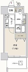 プライマル月島 1Kの間取図画像