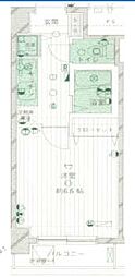 パークウェル池袋 1Kの間取図画像