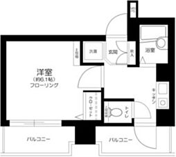 ニッシンパレステージ南池袋第2 1Kの間取図画像