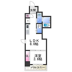 CLOVERRESIDENCEKUWAZU 1LDKの間取図画像