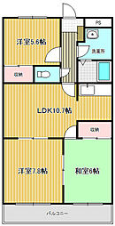 春花園弐番館 3LDKの間取図画像