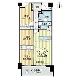 ライオンズ練馬レジデンス 3LDKの間取図画像