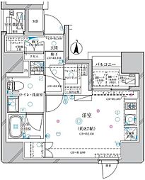 ディアレイシャス錦糸町 ワンルームの間取図画像