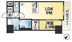 スワンズシティ神戸湊川II 1LDKの間取図画像