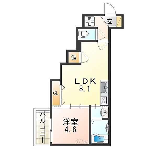 F asecia Kastalia ｜大阪府大阪市東住吉区湯里４丁目(賃貸アパート1LDK・1階・31.10㎡)の写真 その2