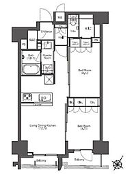コンフォリア滝野川 12階2LDKの間取り