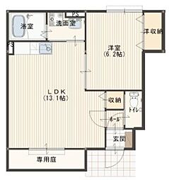 コンフォート大栄B 1LDKの間取図画像
