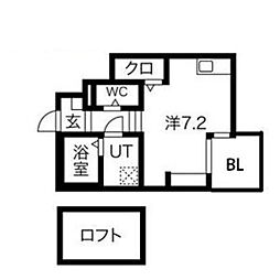 あんしん+出島町 ワンルームの間取図画像