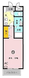 ジュネス・ブランドール 1Kの間取図画像