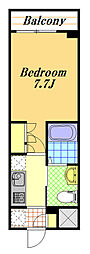 EastSideResidence 1Kの間取図画像