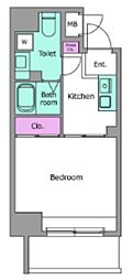 レジディア大井町 1Kの間取図画像