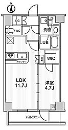 ジェノヴィア本所吾妻橋2スカイガーデン 1LDKの間取図画像