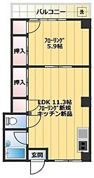 セフティーハウスグンジ 1LDKの間取図画像