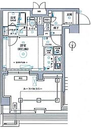 グランヴァン深川木場 1Kの間取図画像