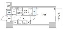 スカイグランデ日暮里 1Kの間取図画像