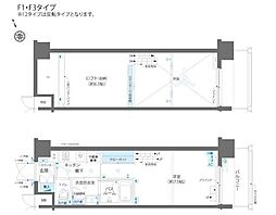 ZOOM芝浦 1Kの間取図画像