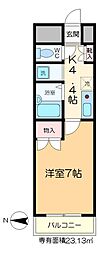 タウンコートサカエ 1Kの間取図画像