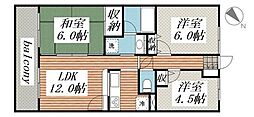 コスモ拝島 3LDKの間取図画像